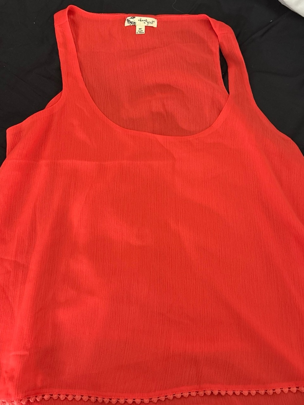 Bright Coral Sleeveless Scoop Neck Tank Top